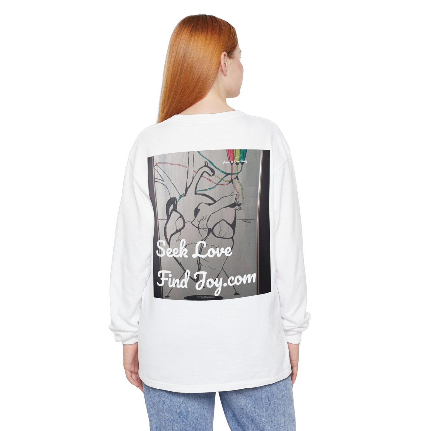 Adding color to a bleached heart Long Sleeve T-Shirt