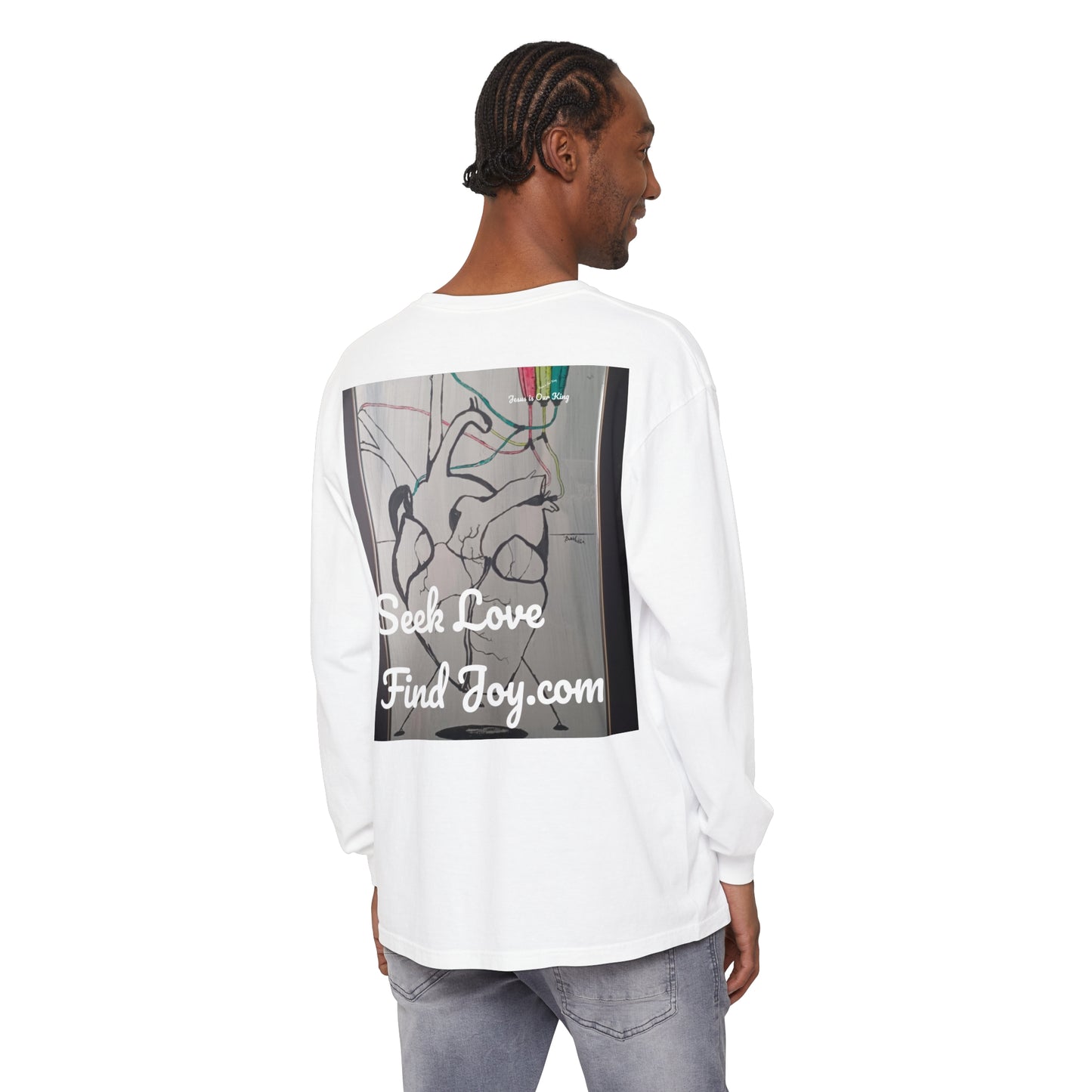 Adding color to a bleached heart Long Sleeve T-Shirt