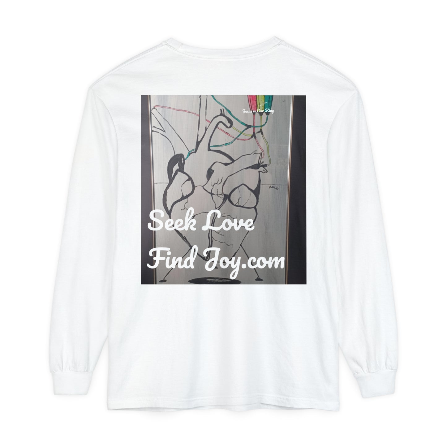 Adding color to a bleached heart Long Sleeve T-Shirt